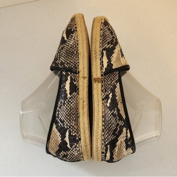 B Brian Atwood Snakeskin Espadrille Flats Slip On Shoes Womens Size 8 Leather - Picture 5 of 9